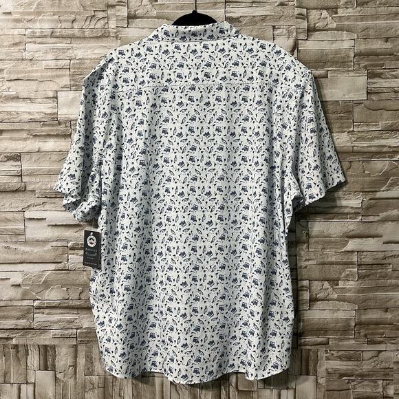 Flag & Anthem Mens Shirt Size XXL Stitch Fit Print Golf Button Down Short Sleeve - Picture 2 of 10